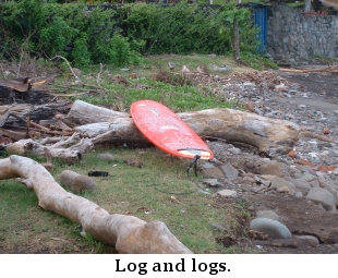 Log and logs at K-59, El Salvador.